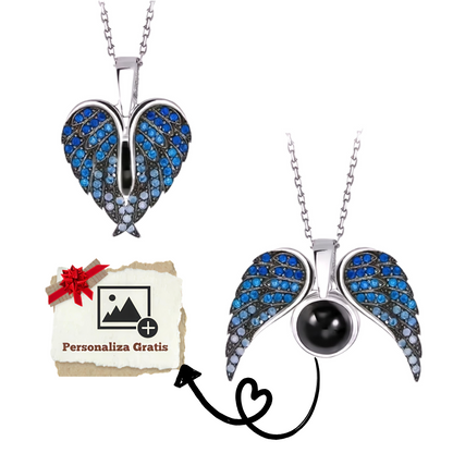 Collar Corazón Alado con Foto Personalizada