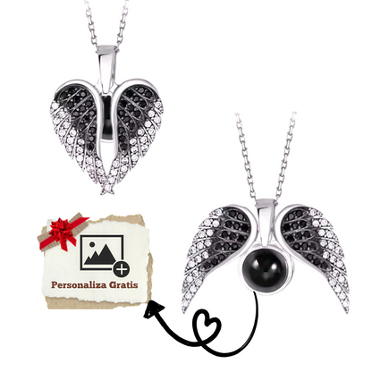 Collar Corazón Alado con Foto Personalizada