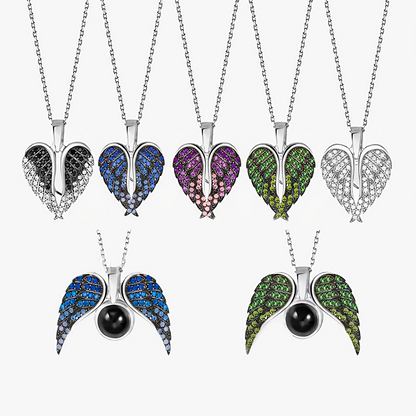 Collar Corazón Alado con Foto Personalizada